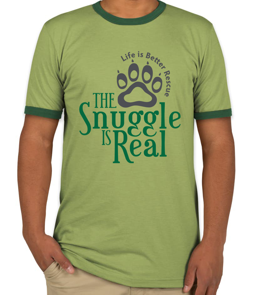 Snuggle is Real Green Tee Front